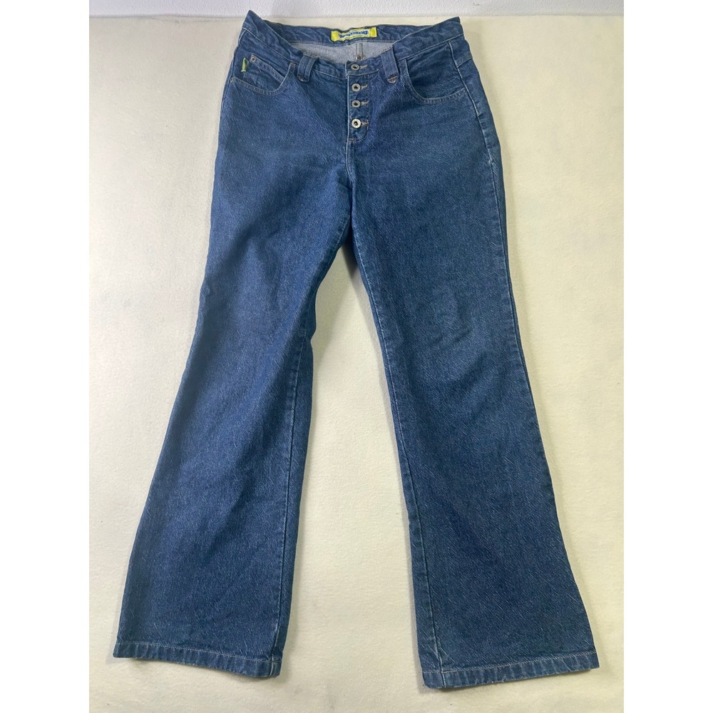 Nothing Jeans Vintage Medium Wash Wide Leg Button Fly Denim Trousers Blue 90s
